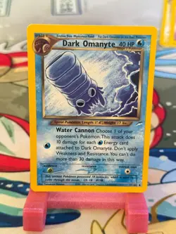 Pokemon TCG Dark Omanyte Neo Destiny 37/105 Unlimited Uncommon Card VLP - Image 1
