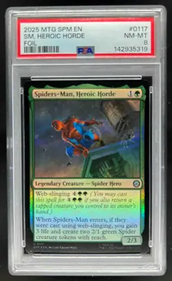 2025 Magic MTG Marvel's Spider-Man Spiders-Man Heroic Horde Foil #0117 PSA 8 - Image 1