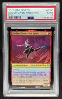 2025 Magic MTG Marvel's Spider-Man Spider-Gwen Free Spirit Foil #0090 PSA 9 - Image 1