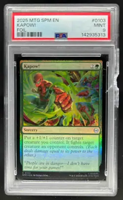 2025 Magic MTG Marvel's Spider-Man Kapow! Foil #0103 PSA 9 - Image 1
