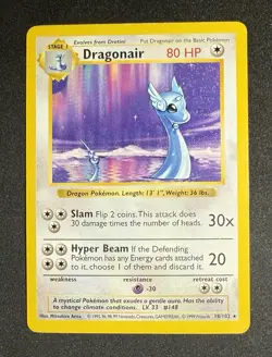 Dragonair 18/102 Non Holo Rare SHADOWLESS Base Set Vintage Pokemon TCG NM/M - Image 1