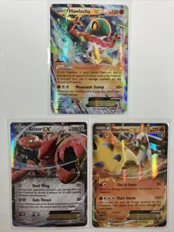 Pokemon TCG EX Lot - Hawlucha EX 64/111, Scizor EX 76/122, Blaziken EX XY54 - Image 1