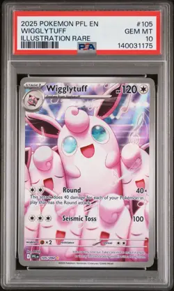 PSA 10 WIGGLYTUFF #105 ILLUSTRATION RARE 2025 POKEMON PFL EN PHANTASMAL FLAMES - Image 1