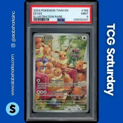 2024 POKEMON TWILIGHT MASQUERADE #188/167 EEVEE ILLUSTRATION RARE PSA 9 - Image 1