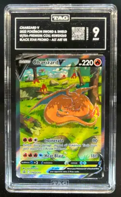 2019-2023 Pokemon SWSH Black Star Promo Charizard V Ultra Premium #SWSH260 TAG 9 - Image 1