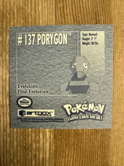 Pokemon Series 1 Sticker Original 1999 #137 Porygon - Image 2