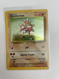 Hitmonchan - 7/102 Base Set - Pokemon Holo Foil - Image 1