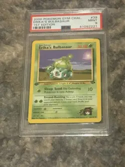 Pokemon Gym Challenge 2000 Erika's Bulbasaur 1st Edition PSA 9, 39/132 - Image 1