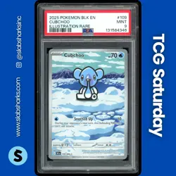 2025 POKEMON BLACK BOLT #109/086 CUBCHOO ILLUSTRATION RARE PSA 9 - Image 1