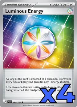 4x Luminous Energy 191/193 Sv02: Paldea Evolved PLAYSET x4 - Pokemon TCG - NM - Image 1