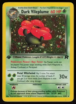 Dark Vileplume 13/82 Rare Team Rocket Holo 1st Edition Pokemon - Image 1