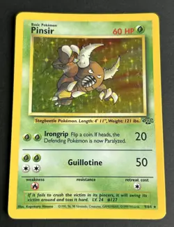 Pokemon TCG Pinsir 9/64 Jungle Holo Rare Unlimited 1999 WOTC MP - Image 1