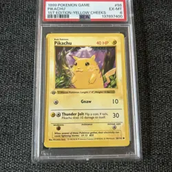 Pikachu #58 1999 Pokemon 1st Edition Base Set Shadowless (Yellow Cheeks) - PSA 6 - Image 2