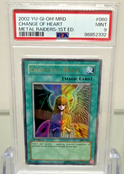 Yu-Gi-Oh! Change of Heart Metal Raiders 1st Edition Ultra Rare MRD-60 PSA 9 Min - Image 1