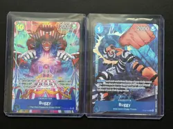 Buggy One Piece OP09-051 + OP02-058 Alternate Alt Art x2 Card Lot English - Image 1