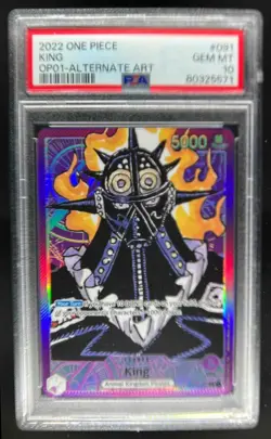 2022 One Piece Romance Dawn King Alternate Art #OP01-091 PSA 10 - Image 1