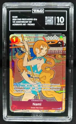 2024 One Piece 1st Anniversary Set Nami Alternate Art Promo #OP01-016 TAG 10 - Image 1