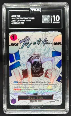 2025 One Piece A Fist of Divine Speed Gear Two Alternate Art #OP11-080 TAG 10 - Image 1