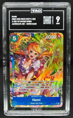 2025 One Piece A Fist of Divine Speed Nami Alternate Art #OP11-054 TAG 9 - Image 1