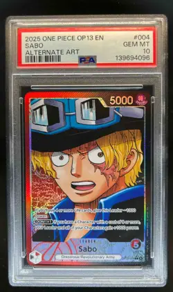 2025 One Piece Carrying on His Will Sabo Leader Alternate Art #OP13-004 PSA 10 - Image 1