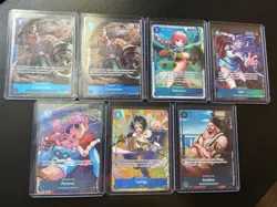 One Piece English Blue x7 Mixed Rarity Card Lot Crocodile Perona Tashigi + More - Image 1