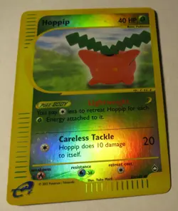 Pokemon TCG Aquapolis Hoppip 83/147 Reverse Holo Card 2002 Played Vintage - Image 2