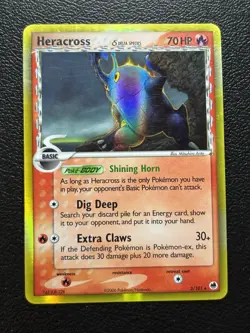Heracross (Delta Species) 3/101 Dragon Frontiers Holo Pokemon Card 2006 MP - Image 1