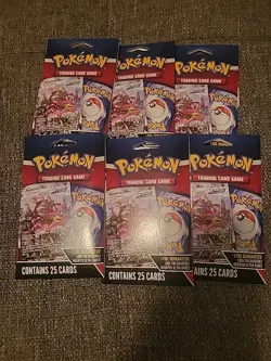 Pokemon TCG Pack with 1 Foil Card Guaranteed 25 Cards Per Pack Sealed Lot of 6 - Image 1