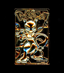 1999 Pokemon MEWTWO Burger King 23K GOLD PLATED Trading Card Nintendo Promo #150 - Image 1