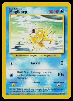 Pokemon Card - Magikarp Base Set 35/102 Uncommon 1999-2000 UK 4th Print - Image 1
