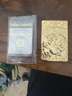 1999 Charizard Pokemon Trading Card 24K Gold Plated, Limited Edition Burger King - Image 1