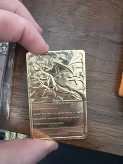 1999 Charizard Pokemon Trading Card 24K Gold Plated, Limited Edition Burger King - Image 2