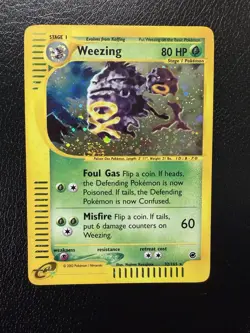 Weezing 32/165 Holo Rare Expedition Pokemon WOTC Card LP With Swirl🌀 - Image 1