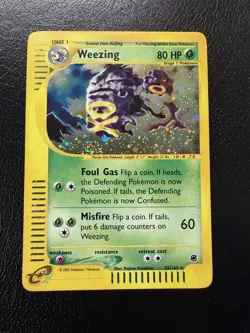 Weezing 32/165 Holo Rare Expedition Pokemon WOTC Card LP With Swirl🌀 - Image 2