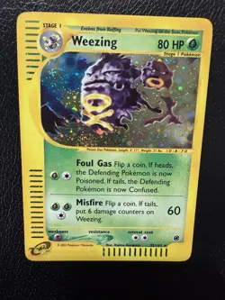 Weezing 32/165 Holo Rare Expedition Pokemon WOTC Card LP With Swirl🌀 - Image 3