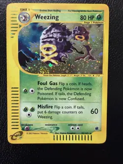 Weezing 32/165 Holo Rare Expedition Pokemon WOTC Card LP With Swirl🌀 - Image 4