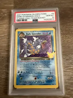 Pokemon TCG Dark Gyarados Holo Card 8/82 Celebrations Series PSA 10 Gem Mint - Image 1