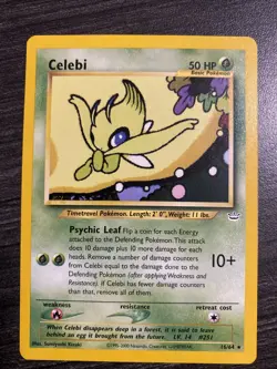 Pokemon TCG Celebi 16/64 Neo Revelation Legendary Card Regular NM Vintage - Image 1