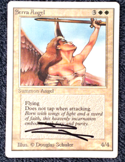 SERRA ANGEL UNLIMITED uncommon Magic the Gathering Signed - Image 1