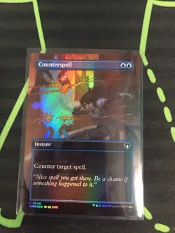 MTG Magic The Gathering Counterspell Foil CMM Borderless Blue - Image 1