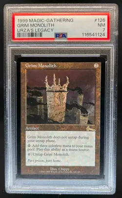 1999 Magic MTG Urza's Legacy Grim Monolith #126 PSA 7 - Image 1