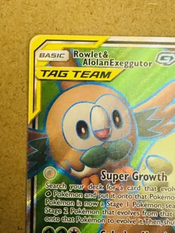 Pokemon Rowlet & Alolan Exeggutor GX 214/236 Ultra Rare Full Art Holo Tag Team - Image 3