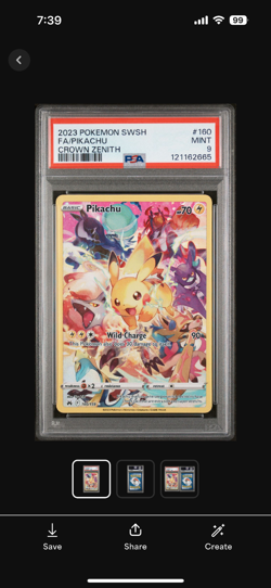 Pikachu 160/159 Pokemon Crown Zenith PSA 9 🔥 - Image 1