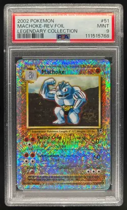 2002 Pokemon Legendary Collection Machoke Reverse Holo #51/110 PSA 9 - Image 1