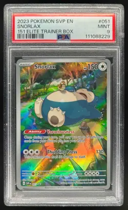 2023-25 Pokemon SV Black Star Promos SVP EN Snorlax #051 PSA 9 - Image 1