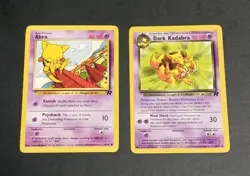Pokemon Abra 49/82, Dark Kadabra 39/82 Team Rocket Non Holo - Image 1