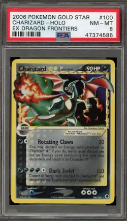 Pokemon Charizard Gold Star EX Dragon Frontiers Holo Ultra Rare #100 PSA 8 - Image 1