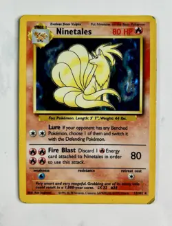 Ninetales 1999 Pokemon Game Base Set Unlimited Holo #12/102 * Damaged - Image 1
