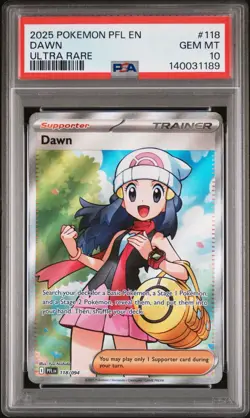 2025 POKEMON PFL EN-PHANTASMAL FLAMES ULTRA RARE #118 DAWN PSA 10 GEM MINT - Image 1
