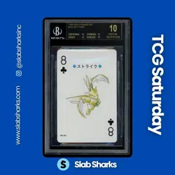 1999 POKEMON GOLD POKER SET #123 SCYTHER BGS PRISTINE BLACK LABEL 10 - Image 1